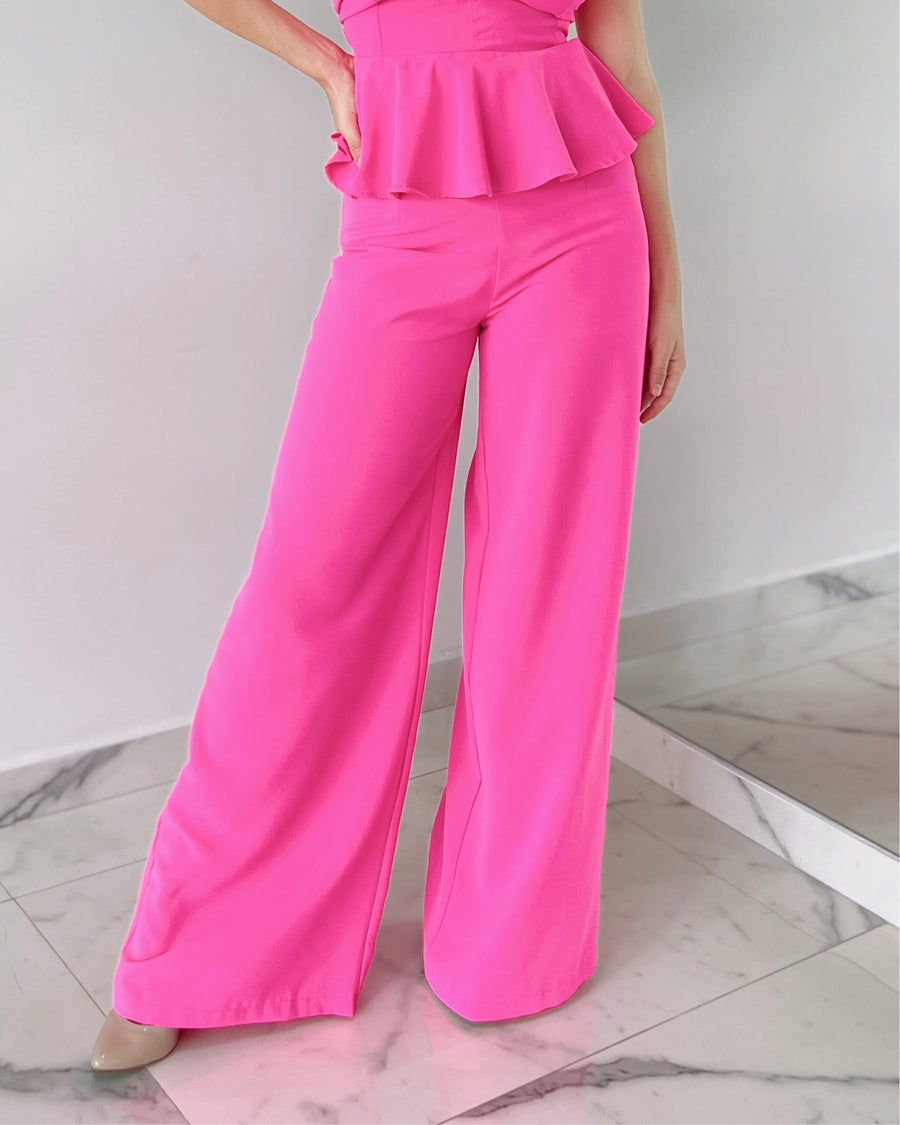Hot Pink Ruffle Top + Pant