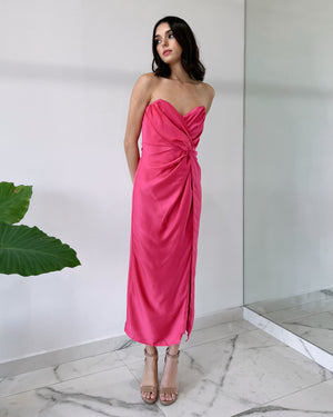 Pink Bun Midi Dress
