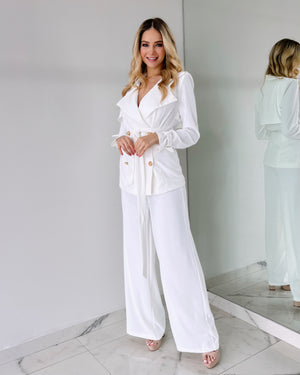 White Blazer + Pant Set