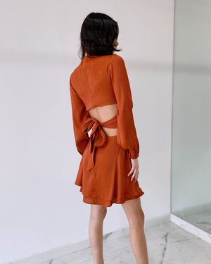 Camel V Neck Dress