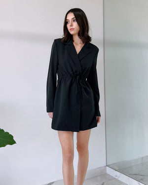 Black Basic Long Sleeve Mini Dress