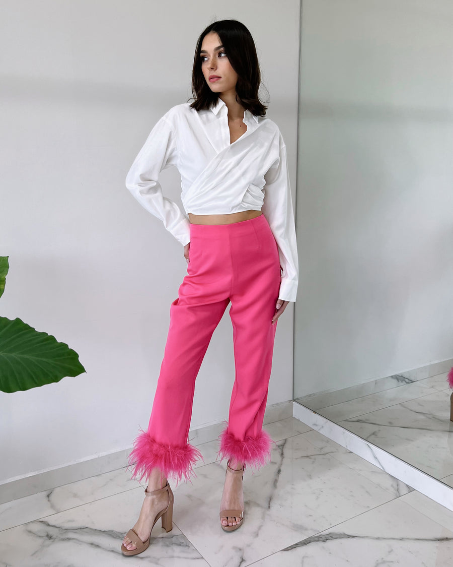 Pink Feathers Pant