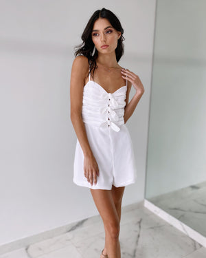 White Bow Romper