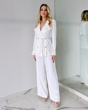 White Blazer + Pant Set