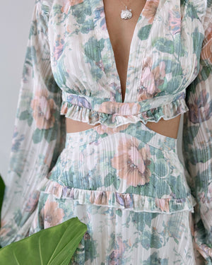 Floral V Neck Romper