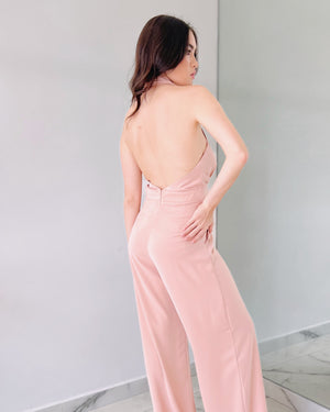 Baby Pink Halter Jumpsuit