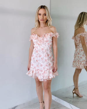 Floral Off Shoulder Mini Dress