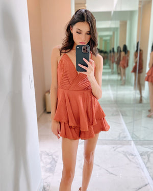 Copper V Neck Romper