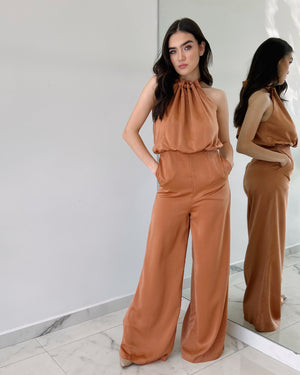 Camel Halter Jumpsuit