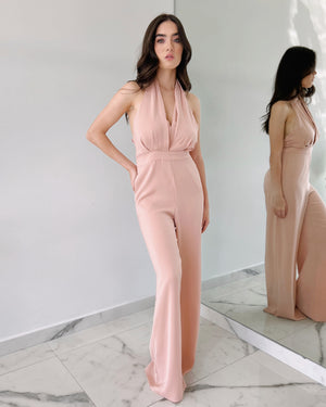 Baby Pink Halter Jumpsuit